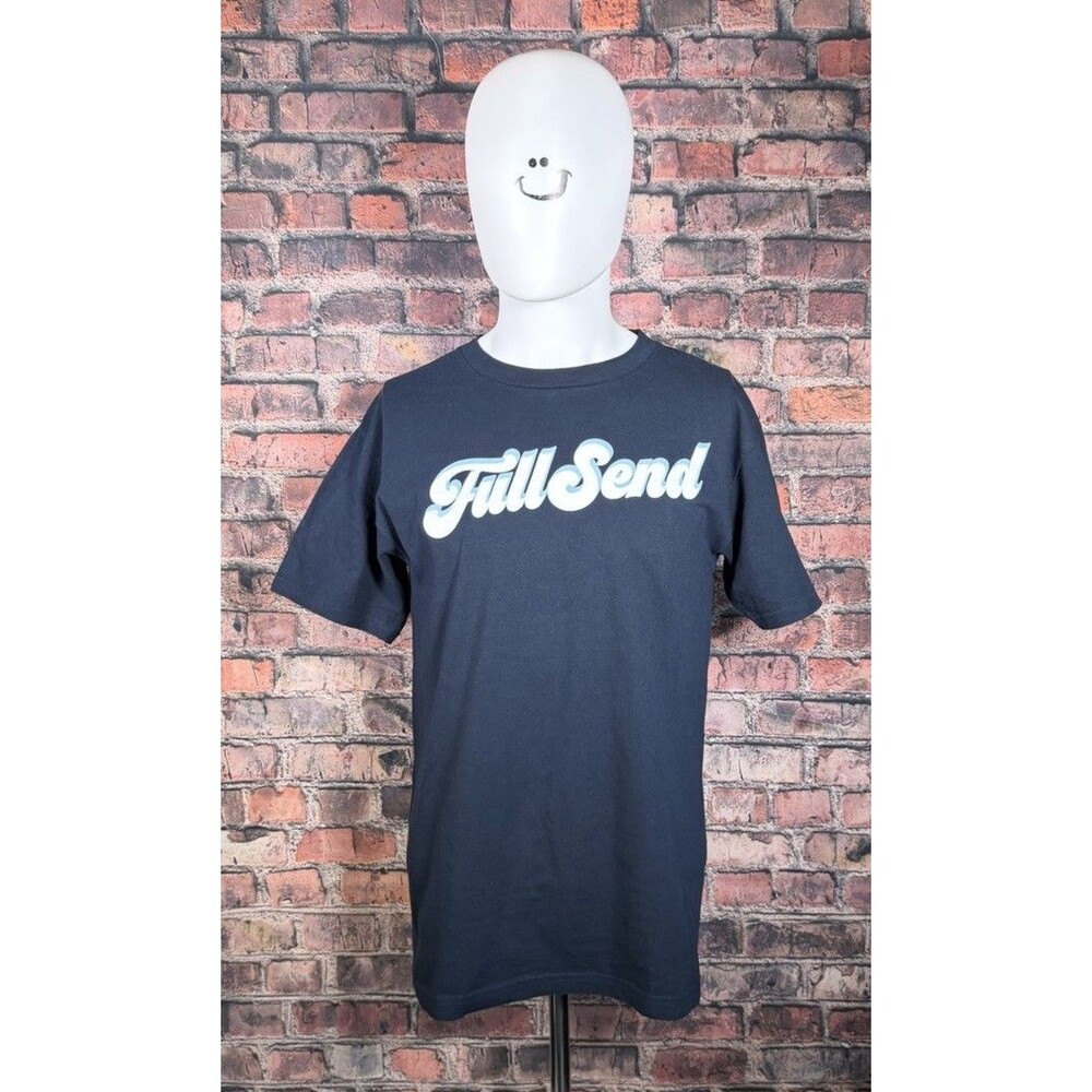 Full Send Men M Black Graphic Logo Crew Neck Short Sleeve T-Shirt